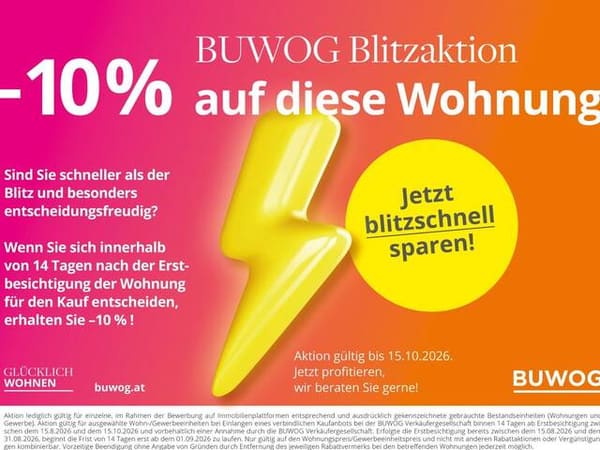 Immobilie in Mödling - NOCH BIS 15.10.! - 10% BLITZAKTION! PROVISIONSFREI VOM EIGENTÜMER! 3-ZIMMER-WOHNUNG MIT LOGGIA IN MÖDLINGER ZENTRUMSNÄHE! - Bild 0