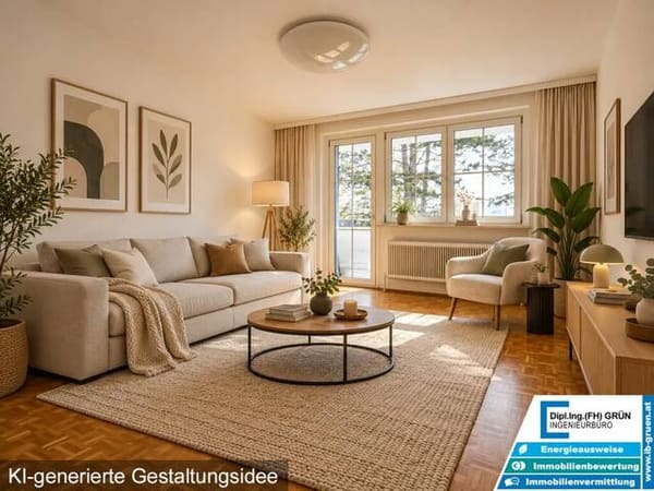Immobilie in Leonding - Gepflegte 3-Zi.-Wohnung m. Balkon - ruhige Grünlage in Leonding - optionaler Schrebergarten - Bild 0