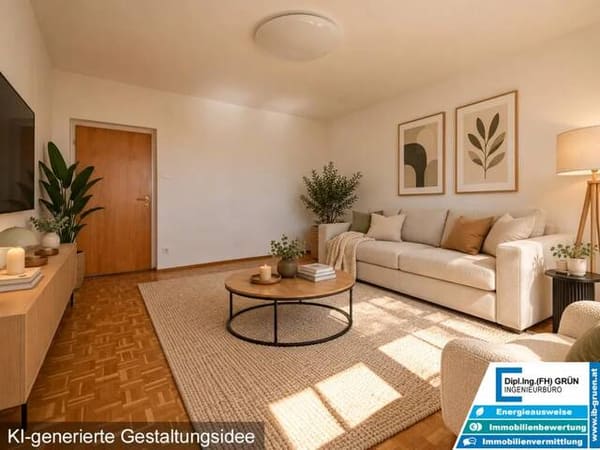 Immobilie in Leonding - Gepflegte 3-Zi.-Wohnung m. Balkon - ruhige Grünlage in Leonding - optionaler Schrebergarten - Bild 1