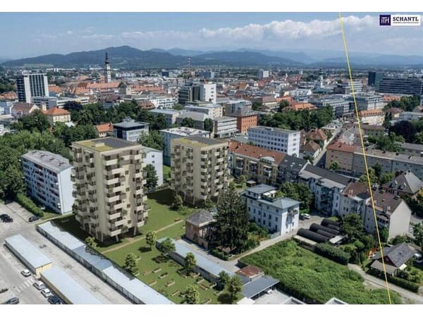 Immobilie in Klagenfurt - Über den Dächern von Klagenfurt, in der beliebten Viktringer Vorstadt mit Nähe zum Wörthersee – 1-Zimmer-Neubau mit 7 m² Balkon - Bild 0