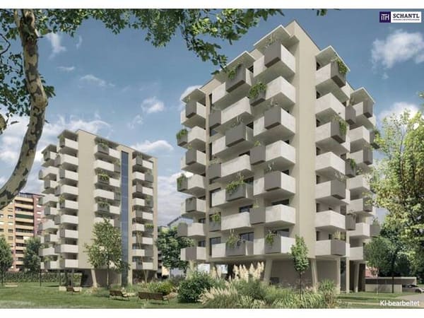 Immobilie in Klagenfurt - Über den Dächern von Klagenfurt, in der beliebten Viktringer Vorstadt mit Nähe zum Wörthersee – 1-Zimmer-Neubau mit 7 m² Balkon - Bild 1