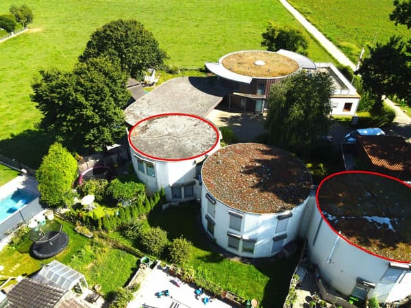 Immobilie in Gunzgen - Architektonische Meisterwerke: Zwei exklusive Rundhäuser in Top-Lage mit je 150m2 auf einem 902m2 Grundstück, ideal für eine grosse Familie oder Investoren. - Bild 1