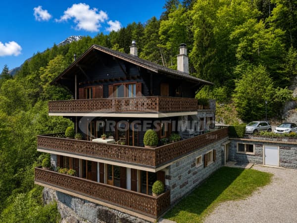 Immobilie in Les Marécottes - MAGNIFIQUE CHALET AUX VOLUMES EXCEPTIONNELS ET FORT POTENTIEL - Bild 0