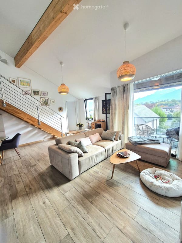 Immobilie in Chessel - Superbe attique duplex 4,5 pièces à deux pas du lac - Bild 4