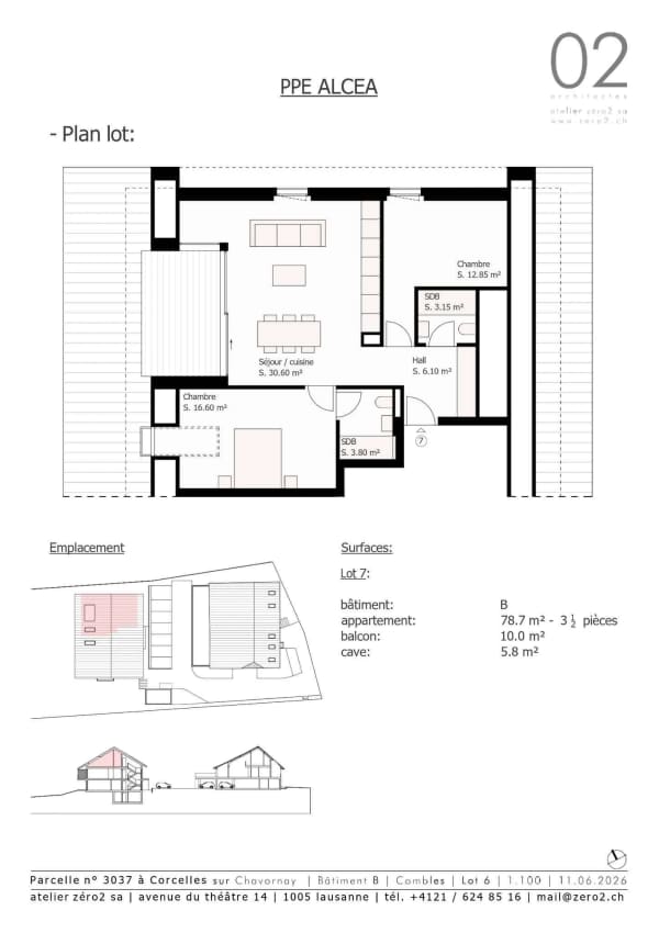 Immobilie in Corcelles-sur-chavornay - Appartement de 3.5 piÃ¨ces en attique avec vue sur le Jura - Bild 9
