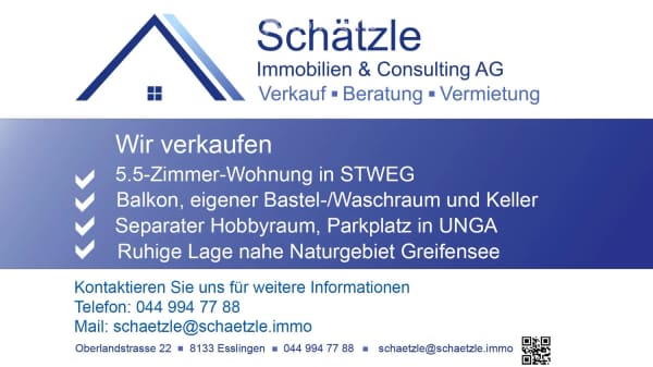 Immobilie in Mönchaltorf - Sonnige 5.5-Zimmerwohnung mit Weitblick + Hobbyraum und Waschen - Bild 14