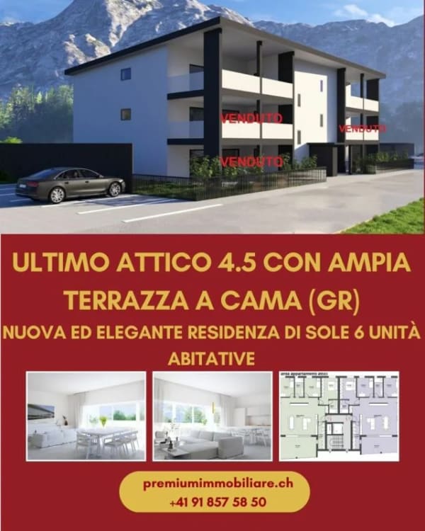 Immobilie in Cama - ATTICO 4.5 LOCALI CON AMPIA TERRAZZA - Bild 0