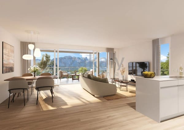 Immobilie in Hünibach - Exklusiver Wohnraum mit See- und Bergsicht am Thunersee - Bild 2