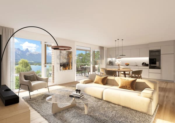 Immobilie in Hünibach - Exklusiver Wohnraum mit See- und Bergsicht am Thunersee - Bild 3