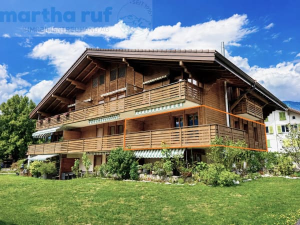 Immobilie in Wilderswil - Behagliche 2.5- Zimmer Ferienwohnung mit CheminÃ©e und Balkon - Bild 0
