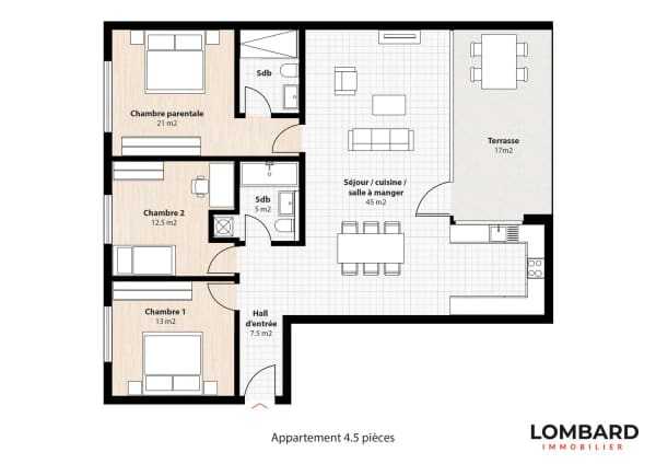 Immobilie in Rueyres-les-prés - Spacieux appartement moderne de 4,5 pièces - Bild 8