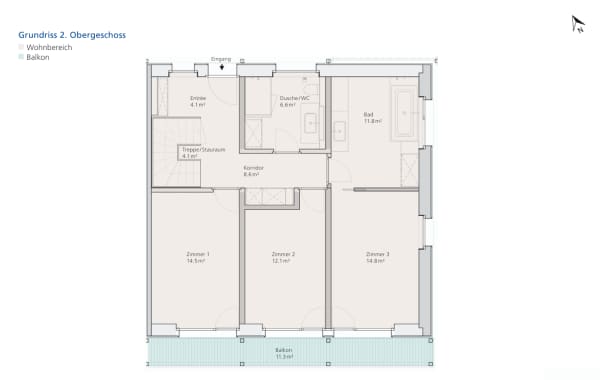 Immobilie in Watt - Moderne 4.5-Zimmer-Attika-Maisonette in Ã¶kologischer Vorzeige-Siedlung mit grosser Terrasse - Bild 14
