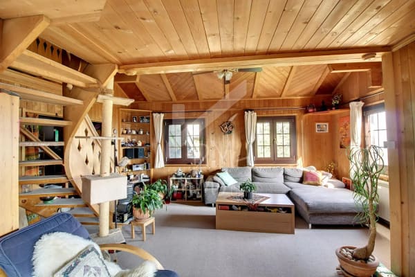 Immobilie in Les Giettes - Chalet en madriers, vue lac LÃ©man et montagnes - Vente aux Ã©trangers OK - Bild 3