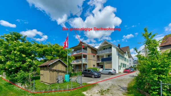 Immobilie in Elgg - GrosszÃ¼gige und helle  3 Â½-Zimmer Dachwohnung am Rande des alten Dorfkerns von Elgg - Bild 0