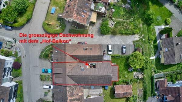Immobilie in Elgg - GrosszÃ¼gige und helle  3 Â½-Zimmer Dachwohnung am Rande des alten Dorfkerns von Elgg - Bild 10