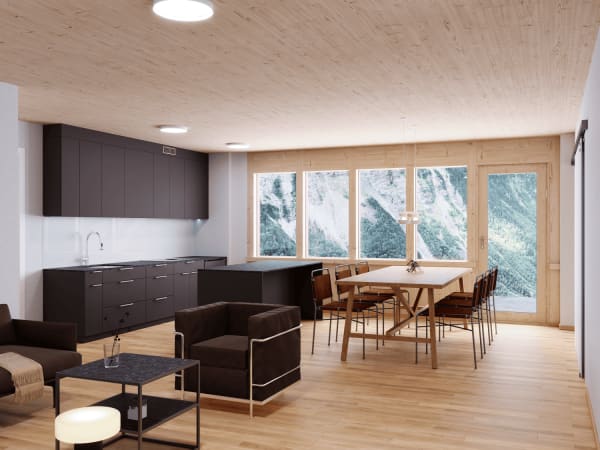 Immobilie in Unterschächen - 1.5-Zimmer-Studio im neuen Anbau der Residenz Posthaus â€“ Projekt Posthaus Urigen - Bild 5