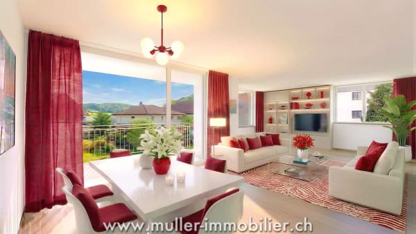 Immobilie in Ursy - Superbe appartement 3,5 piÃ¨ces avec balcon, vue nature Ã  4 min d'Ursy - Bild 1