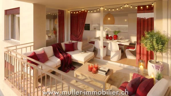 Immobilie in Ursy - Superbe appartement 3,5 piÃ¨ces avec balcon, vue nature Ã  4 min d'Ursy - Bild 2