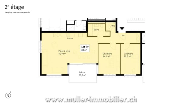 Immobilie in Ursy - Superbe appartement 3,5 piÃ¨ces avec balcon, vue nature Ã  4 min d'Ursy - Bild 5