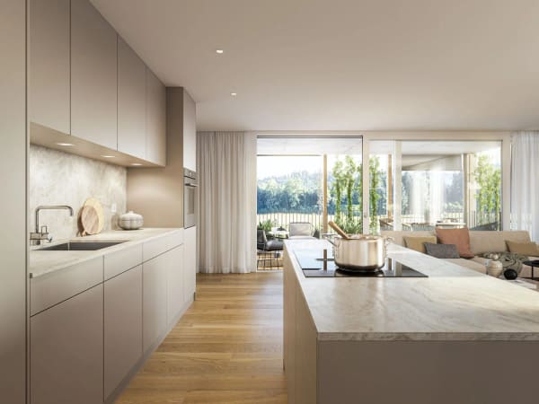 Immobilie in Rüfenacht Be - Moderne 4.5-Zi. Etagenwohnung mit gedecktem Sitzplatz und viel Sonne, zentrale Lage - Bild 2