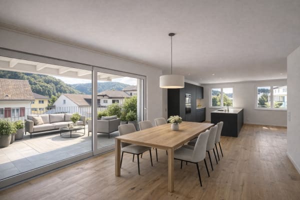 Immobilie in Balterswil - Sehr grosse Traumwohnung mit weitläufiger Terrasse und Weitblick - Bild 0