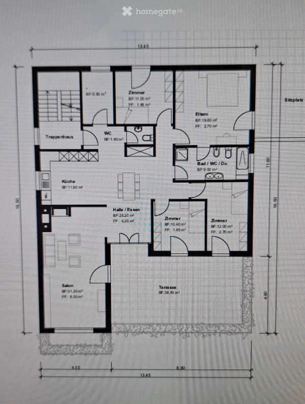 Immobilie in Bronschhofen - Gepflegte 5 1/2-Zimmer-Terrassenwohnung in Zweifamilienhaus, 2.OG - Bild 14