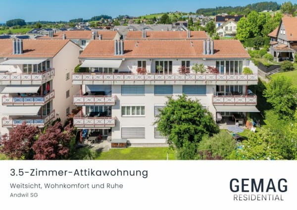Immobilie in Andwil Sg - Attika-Oase mit Säntisblick - Weitsicht, Wohnkomfort und Ruhe - Bild 0