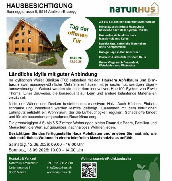 Immobilie in Amlikon-bissegg - Ãœberbauung Sunnegg - Wohntraum in Holz100 - Bild 1