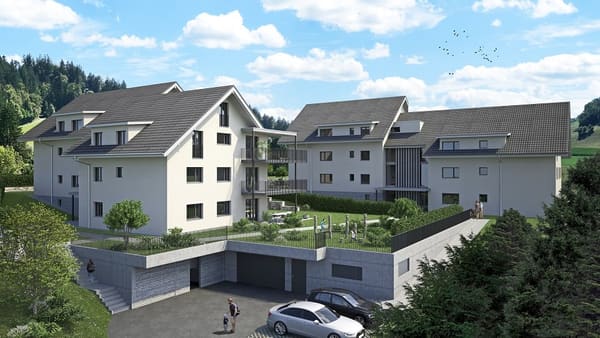Immobilie in Hasle B. Burgdorf - 3.5-Zimmerwohnung OG mit sonnigem, gedecktem  Balkon im Rodacher - Bild 1