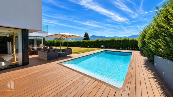 Immobilie in Marsens - Maison dâ€™architecte avec piscine, spa et vue panoramique sur le lac de la GruyÃ¨re - Bild 14