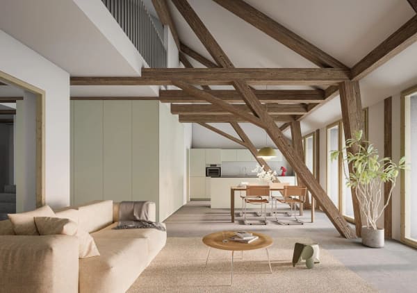 Immobilie in Grandvillard - Appartement neuf de 4,5 pces en duplex dans ferme rénovée - Bild 2