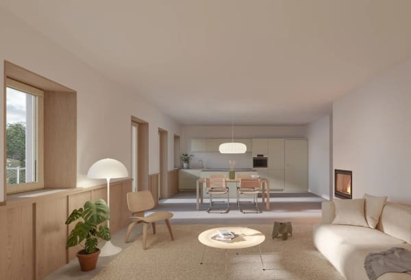 Immobilie in Grandvillard - Dans ferme rÃ©novÃ©e appartement neuf de 4,5 pces - Bild 1