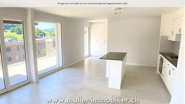 Immobilie in Remaufens - Très bel appartement traversant dans le village de Remaufens - Bild 0
