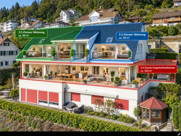 Immobilie in Egolzwil - Wohnen mit Weitsicht - grosszügiges Zuhause mit drei Wohneinheiten und traumhaftem Bergpanorama - Bild 0