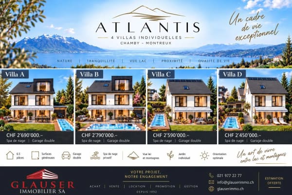 Immobilie in Chamby - ATLANTIS | 4 villas individuelles d'exception | Chamby-Montreux - Bild 0