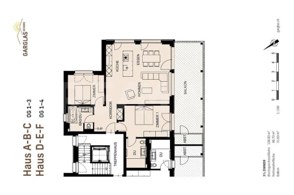 Immobilie in Schiers - Energiebewusst wohnen Garglas.ch: 3½-Zimmer-Wohnung D4 mit Anteil an Solarkraft - Bild 9