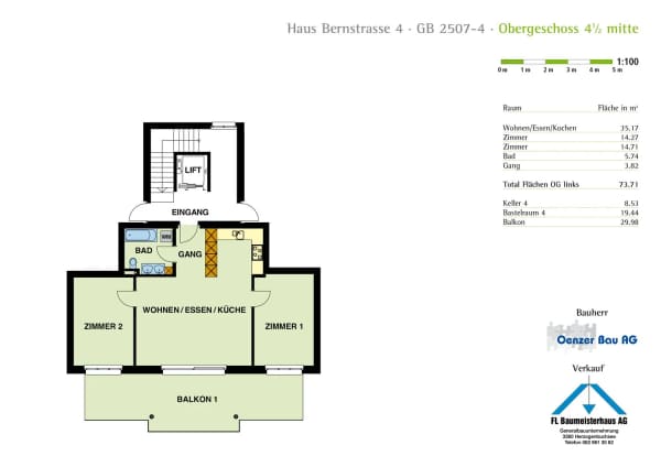 Immobilie in Bützberg - Attraktive 3.5-Zimmer-Obergeschosswohnung mit grossem Balkon â€“ aktuell vermietet - Bild 8