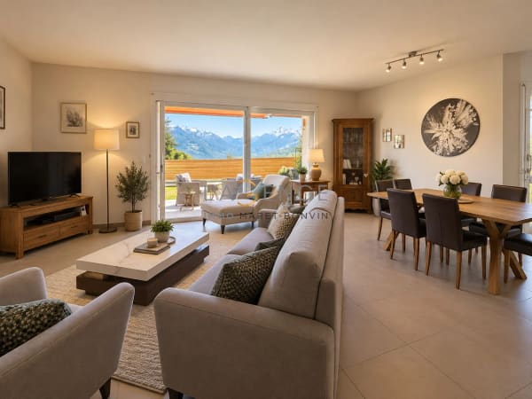 Immobilie in Arbaz - Arbaz - Un rez-de-jardin généreux face aux Alpes valaisannes - Bild 1