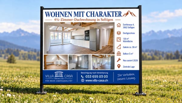 Immobilie in Seftigen - Komplett sanierte 4.5 Zimmer-Dachwohnung in Seftigen - Bild 0