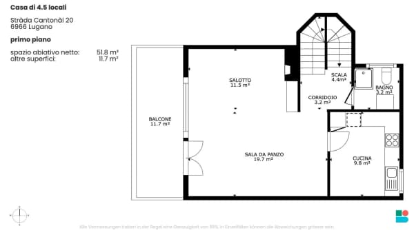 Immobilie in Villa Luganese - Casa di 4.5 locali a Villa Luganese - Bild 9