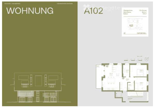 Immobilie in Oberhasli - OLIVA Oberhasli I Neubau Eigentumswohnung I A102 & B102 - Bild 9
