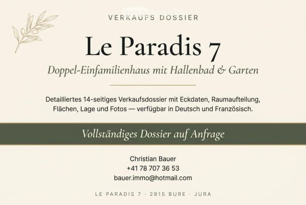 Immobilie in Bure - Le Paradis â€“ 6.5-Zimmer-Doppelhaus mit Hallenbad & 2'073 mÂ² Garten im Jura - Bild 15