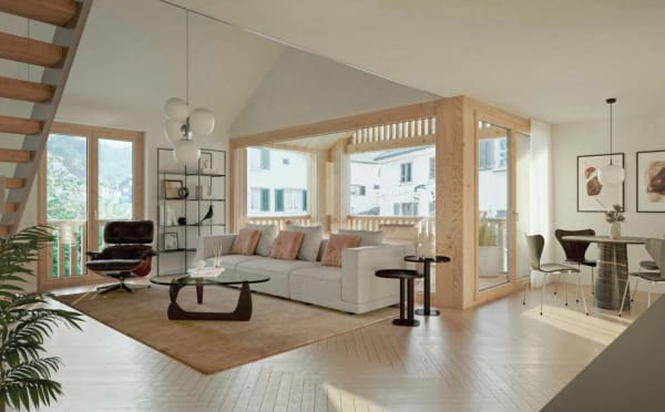 Immobilie in Oberschan - attraktive 2 Â½-Zi-Dach-Maisonettewohnung an idyllischer Wohnlage in Oberschan - Bild 3