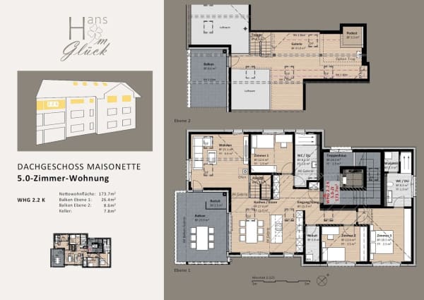Immobilie in Aesch Lu - Hans im Glück - Exklusive 5-Zimmer-Dachmaisonette Wohnung mit Galerie - Bild 4