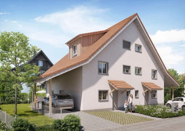 Immobilie in Ottenbach - Neue Doppeleinfamilienhäuser mit 6½ bis 7½ Zimmern – grosszügiges Wohnen in Ottenbach - Bild 1