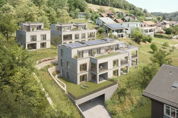 Immobilie in Mönthal - 5.5-Zimmer-Attikawohnung - UNTERDORF MÃ–NTHAL - ZeitgemÃ¤sse Architektur mitten im GrÃ¼nen - Bild 0