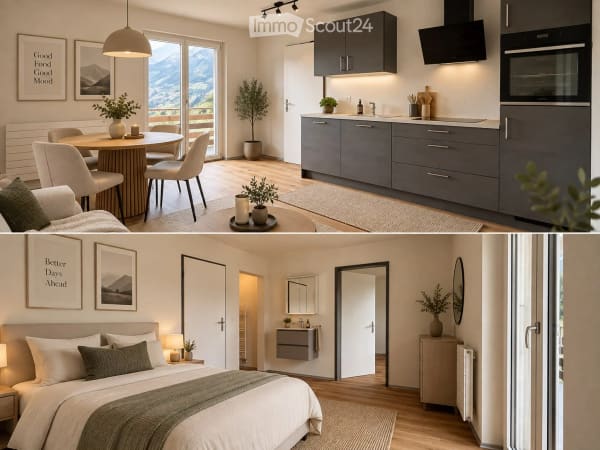 Immobilie in Bürchen - Charmante 2.5-Zimmer-Ferienwohnung mit Balkon und Bergblick in Bürchen - Bild 0