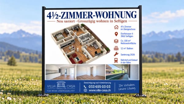 Immobilie in Seftigen - Komplett sanierte 4.5 - Zimmerwohnung in Seftigen - Bild 0