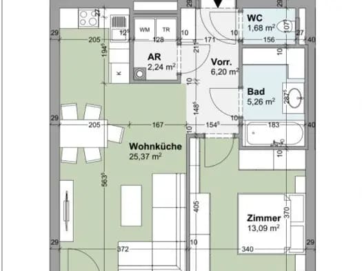 Immobilie in Traismauer - Wohnung zum Kauf - Traismauer - 179.000 € - 2 Zimmer, 54 m², EG - Bild 2