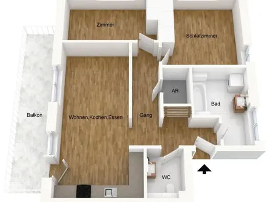 Immobilie in Neukirchen am Großvenediger - Wohnung zum Kauf - Neukirchen am Großvenediger - 295.000 € - 3 Zimmer, 67,2 m², 1. Geschoss - Bild 2